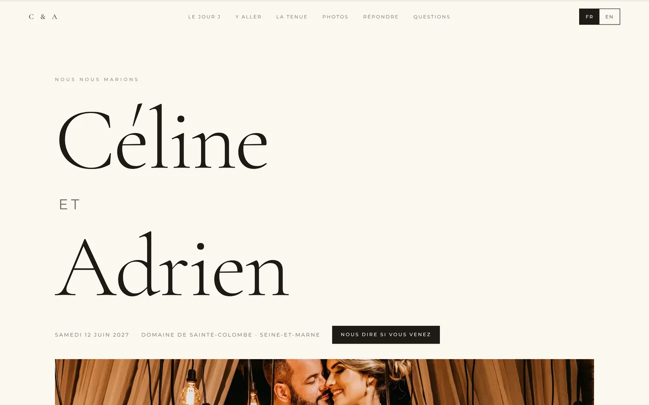 Aperçu du site de démonstration Céline et Adrien