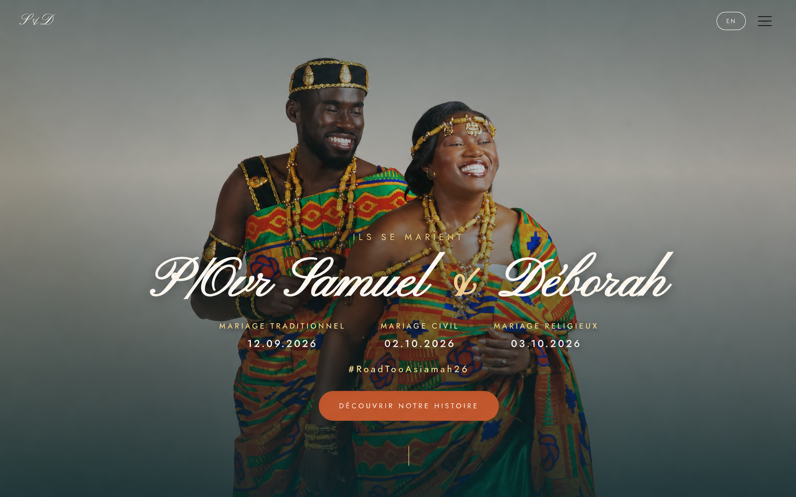 Page d’accueil du site de mariage Road Too Asiamah 26